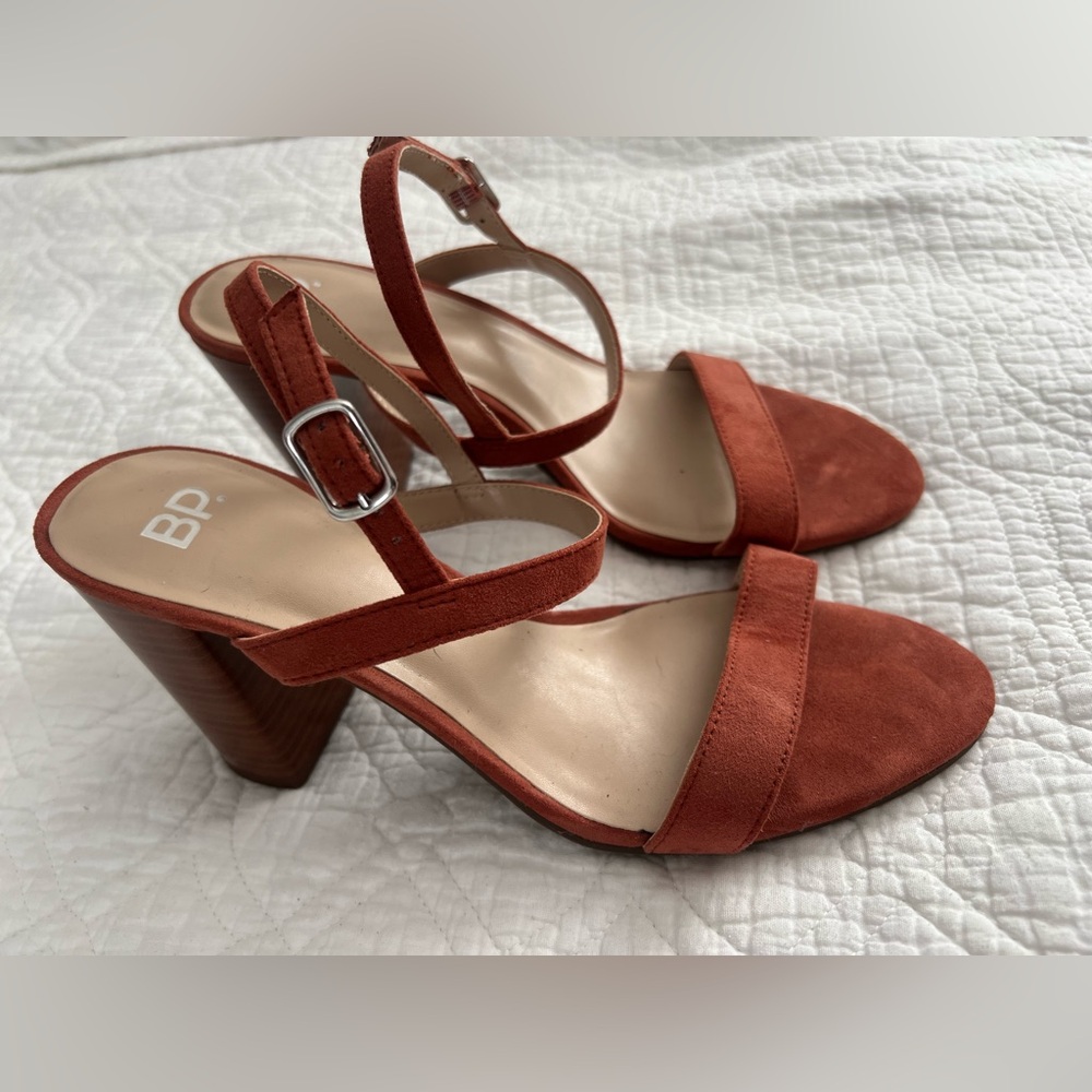 BP Slingback Suede Sandals Terracotta Orange
